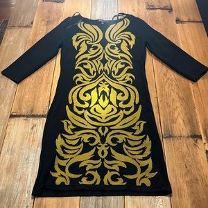 Nine West Black Knit 3/4 Sleeve Dress Size S